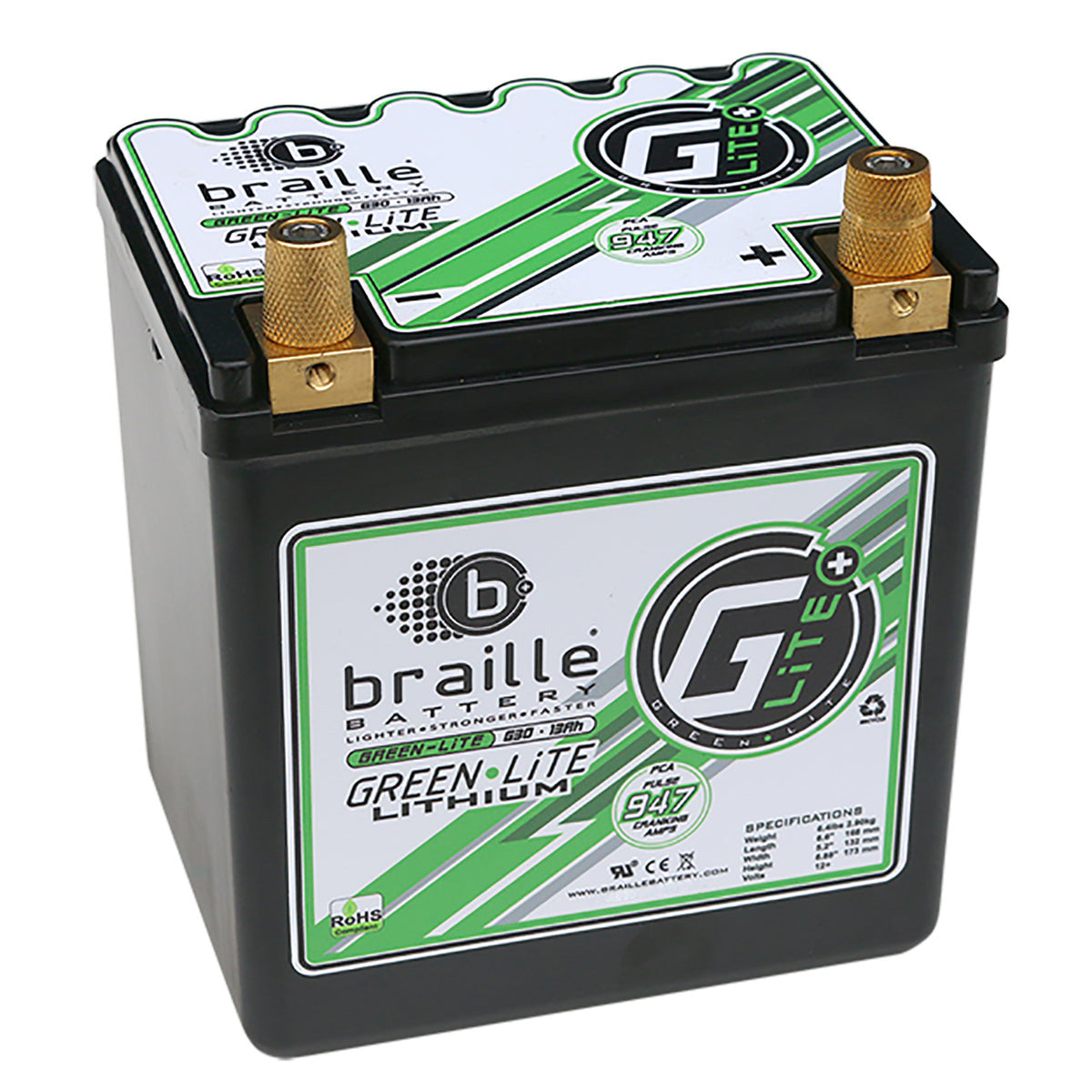Braille G30 Lithium “GREEN-LiTE” Motorsports 12 Volt Battery